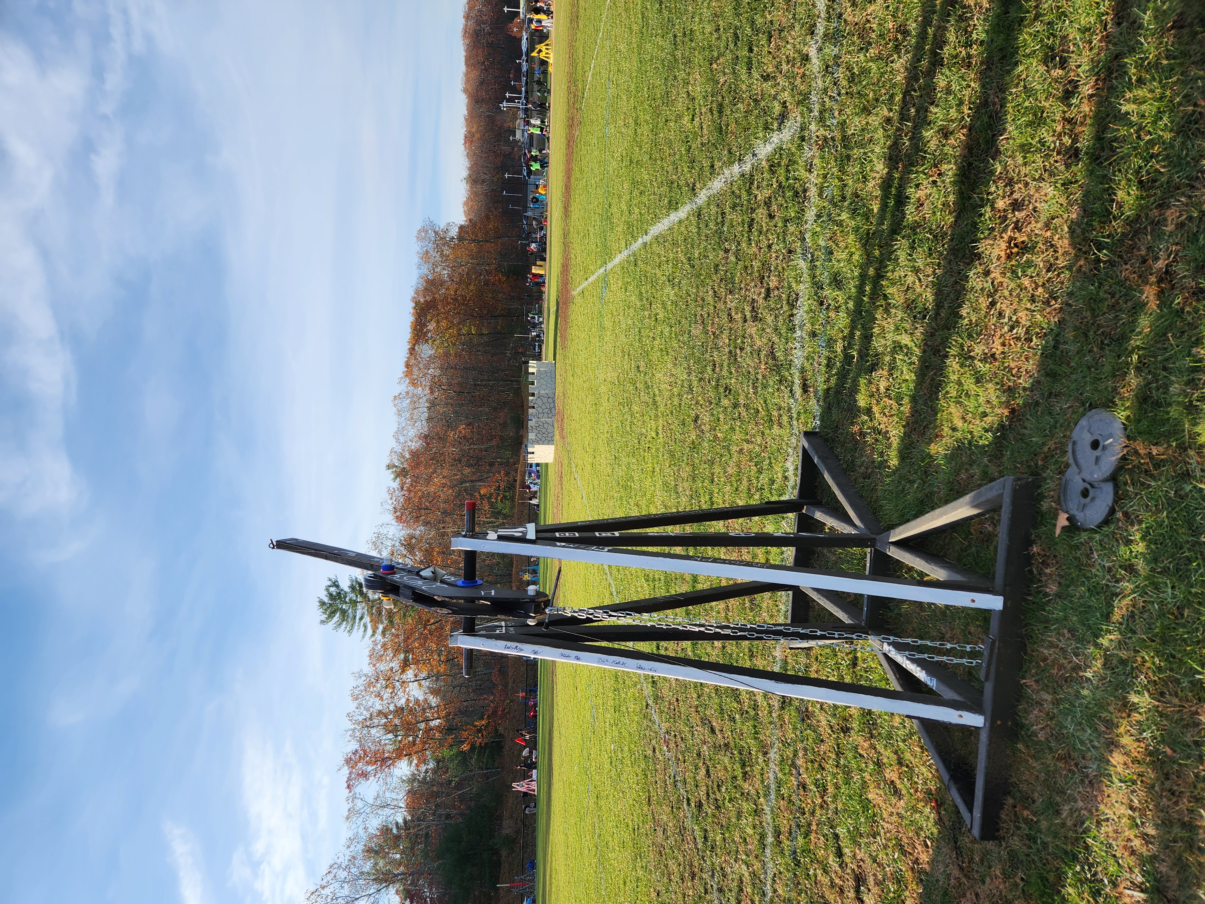 Decorated Trebuchet on baseball field